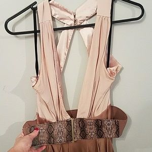 Open back bebe dress with belt